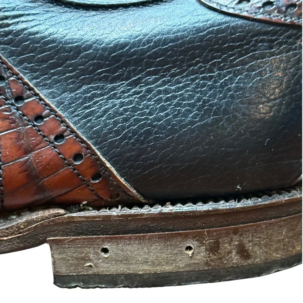 FootJoy Premiere Classics Dry 9.5 D Golf Shoes Wingtip Black Brown 50487 USA